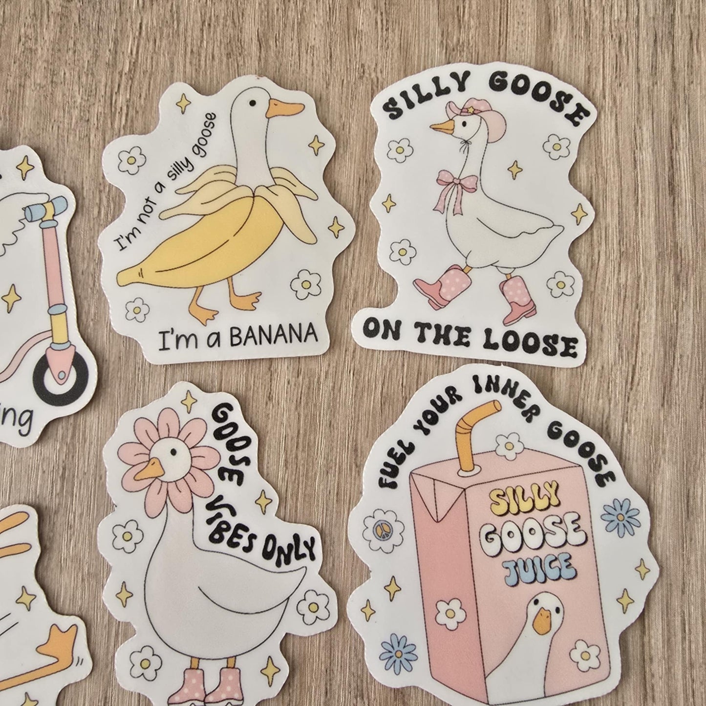 SILLY GOOSE STICKERS X8