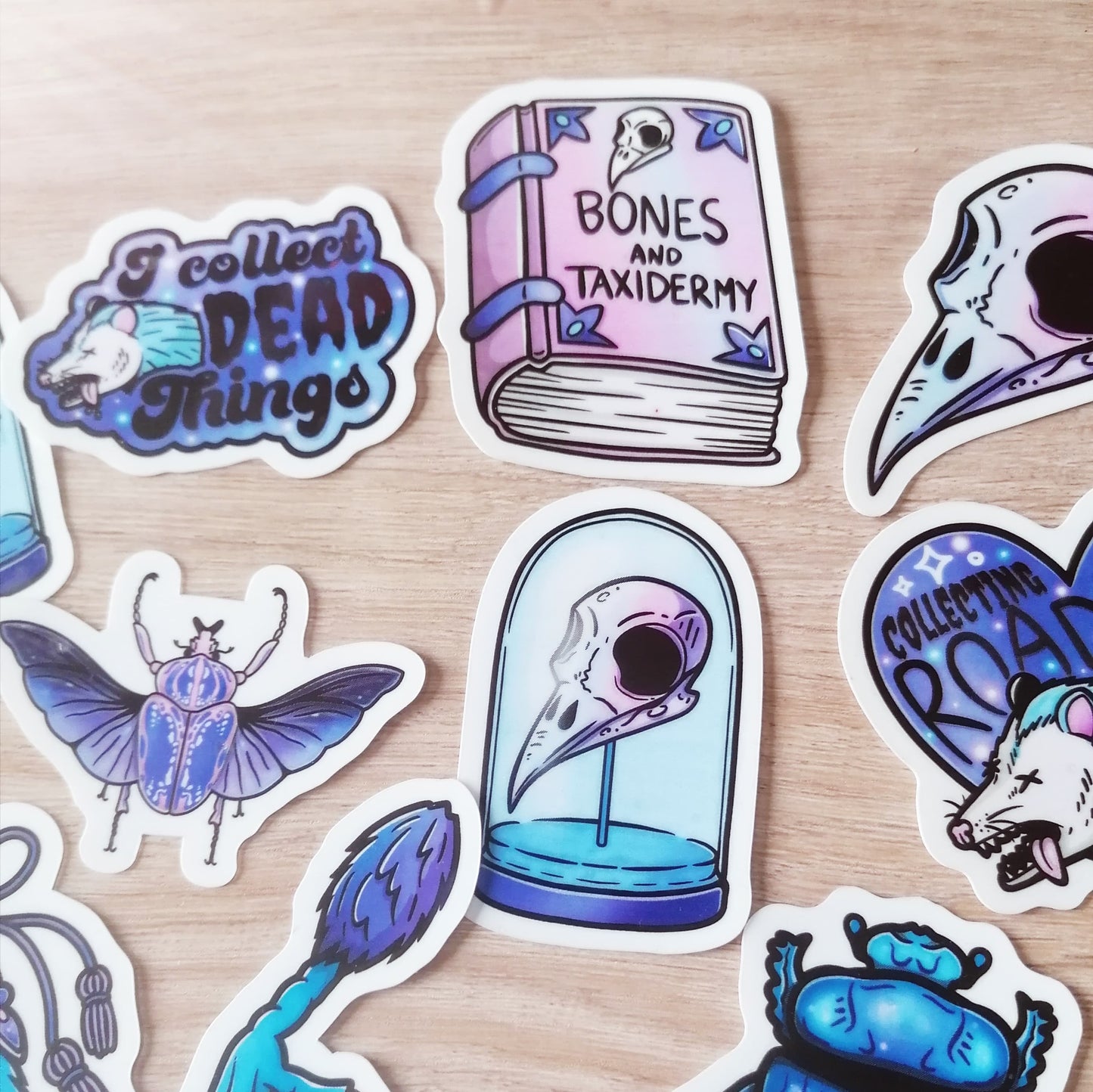 GOTH THEME STICKER PACK X 10 - CURIOSITIES, DEAD THINGS
