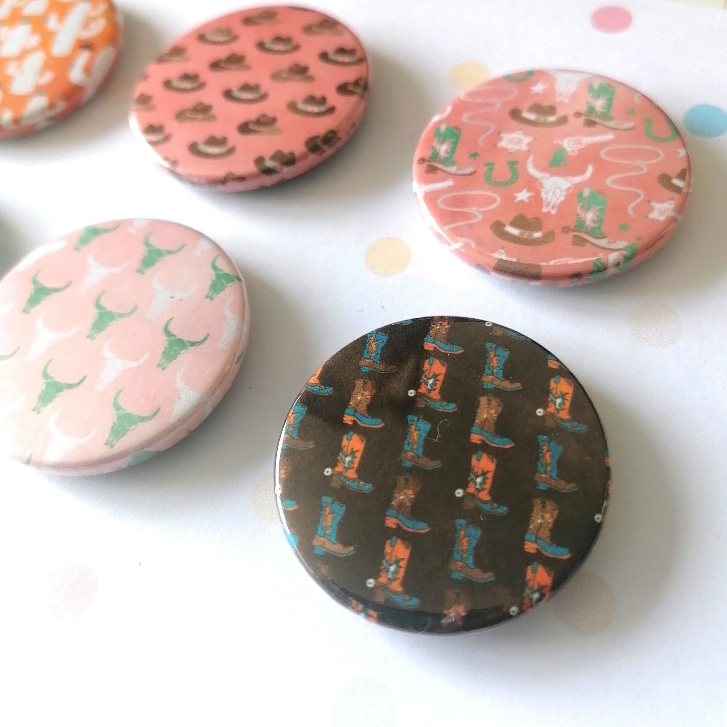 COUNTRY/COWGIRL/BOY THEME MAGNET/BADGE/KEYRING