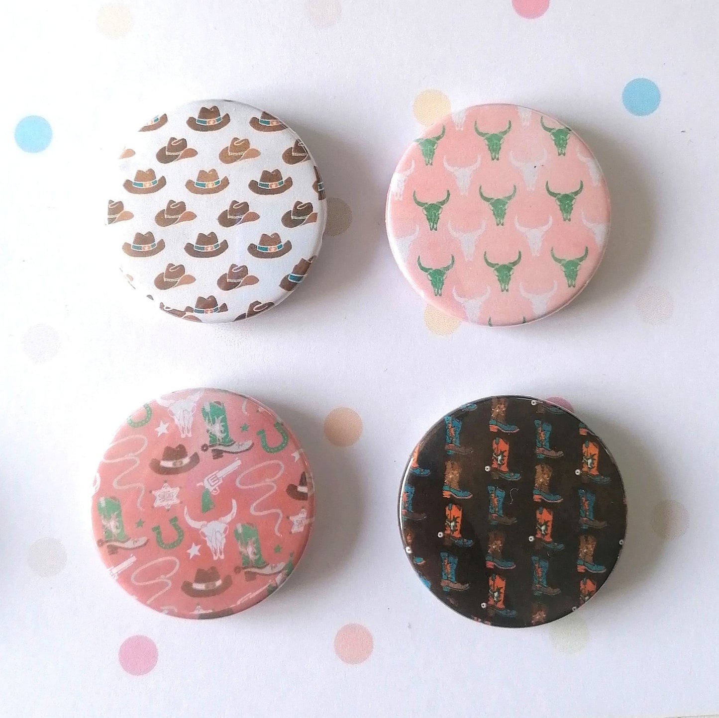 COUNTRY/COWGIRL/BOY THEME MAGNET/BADGE/KEYRING