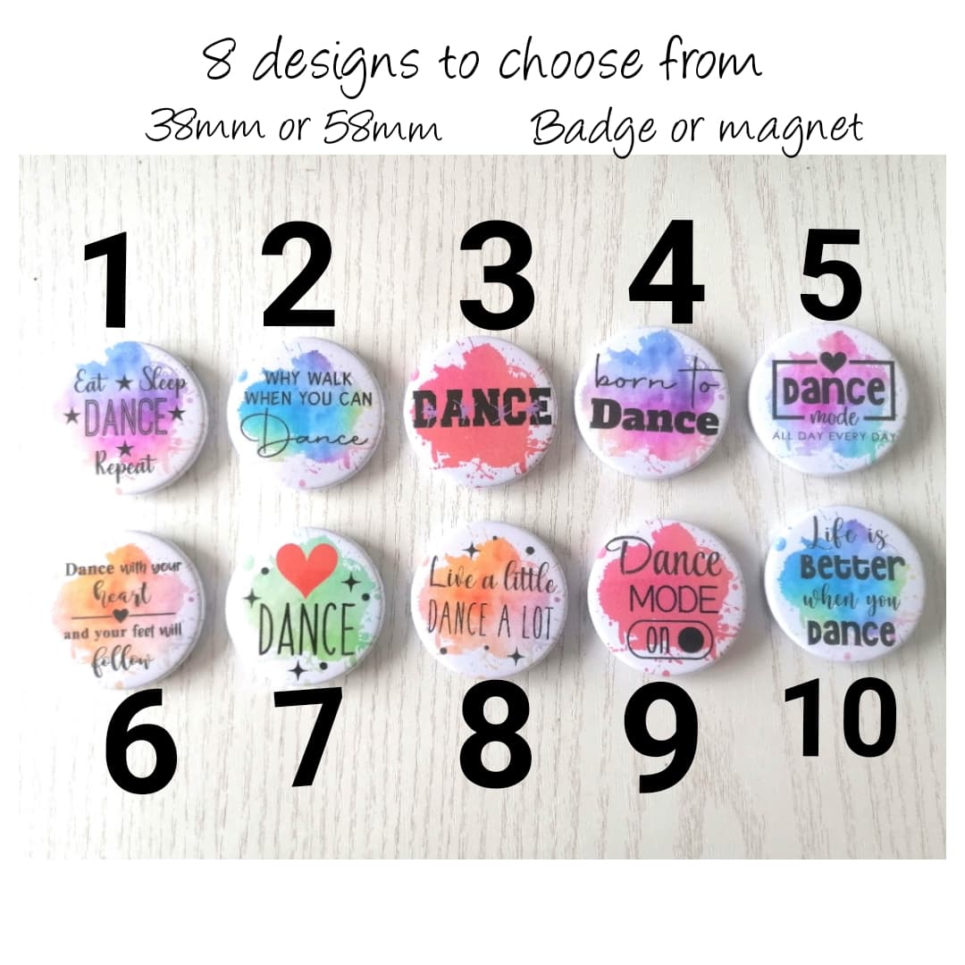 DANCE THEME MAGNET/BADGE/KEYRING