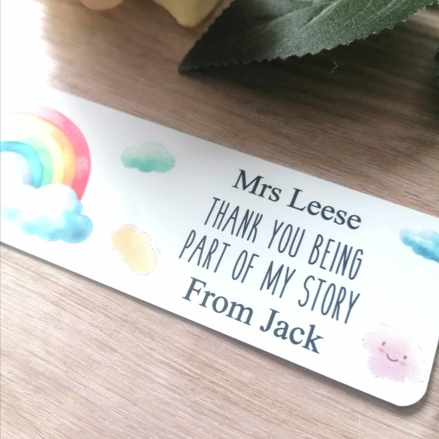 Teacher bookmark - PART OF MY STORY (RAINBOW) - personalised