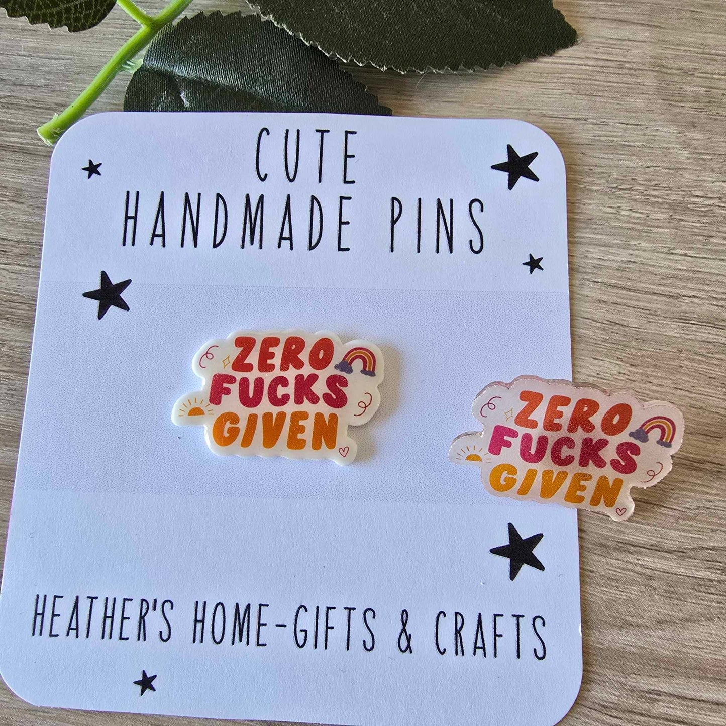 Zero f&*ks given pin