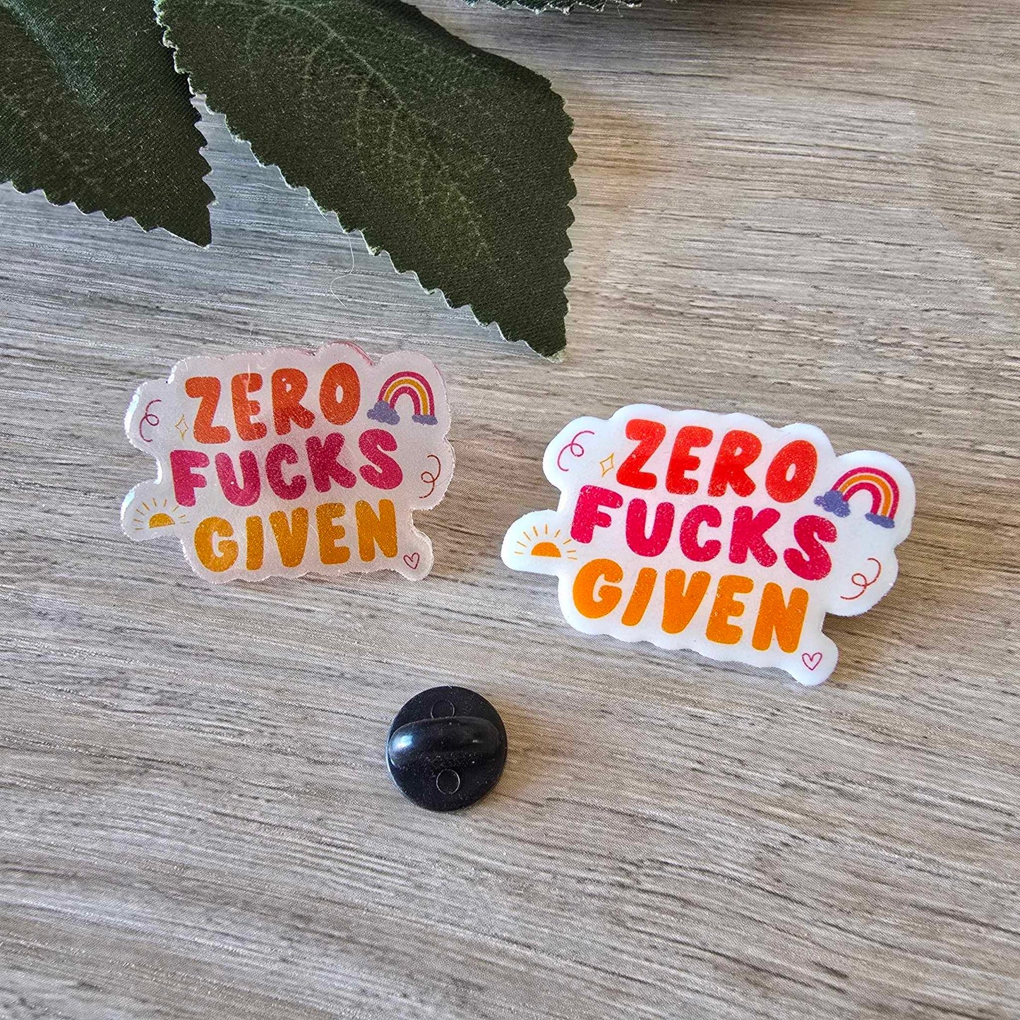 Zero f&*ks given pin