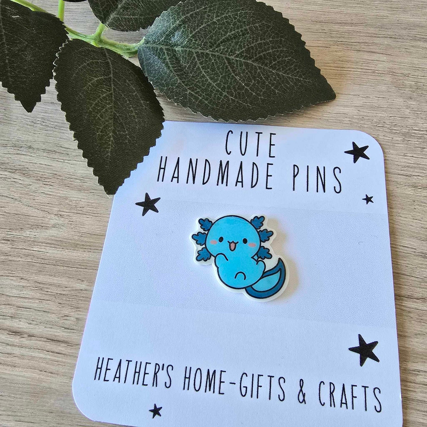 Axolotl pin - blue
