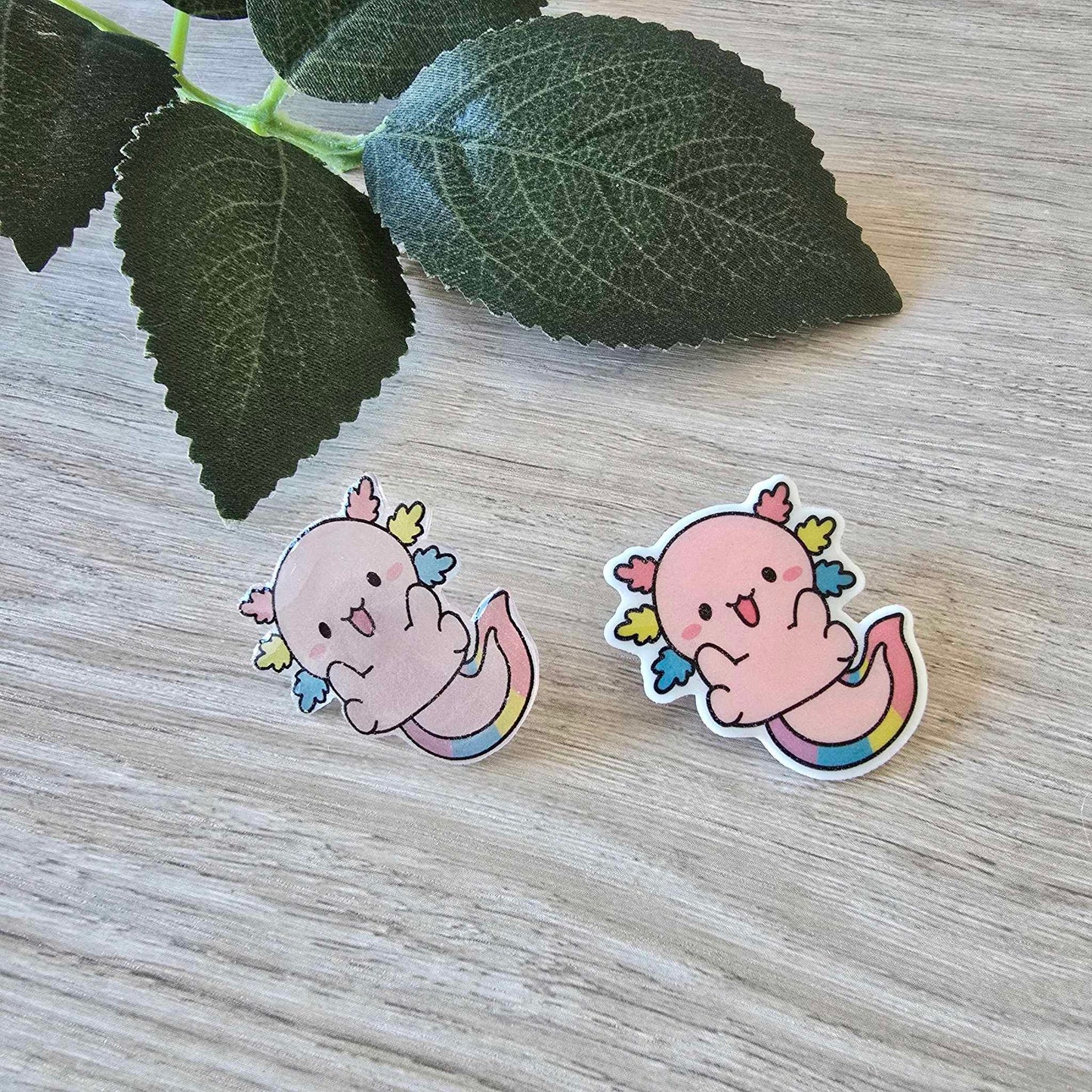 Axolotl pin - rainbow