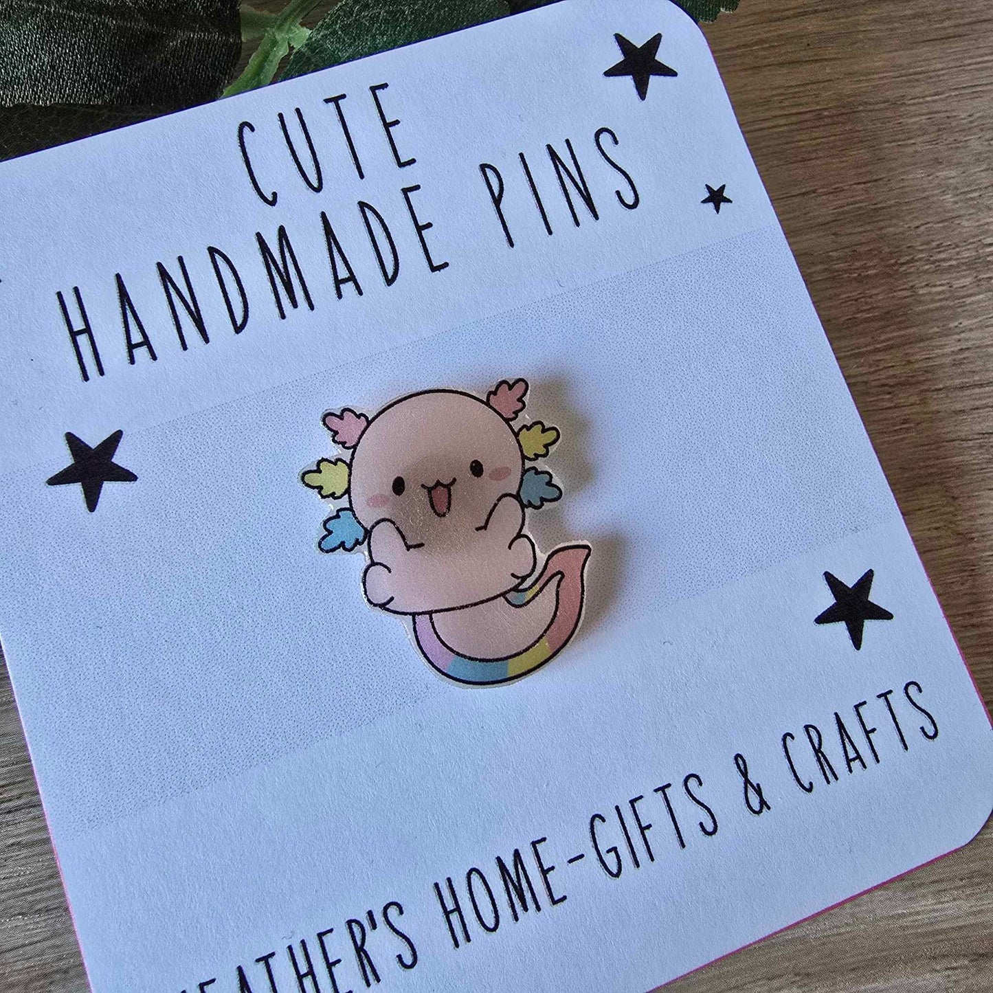 Axolotl pin - rainbow