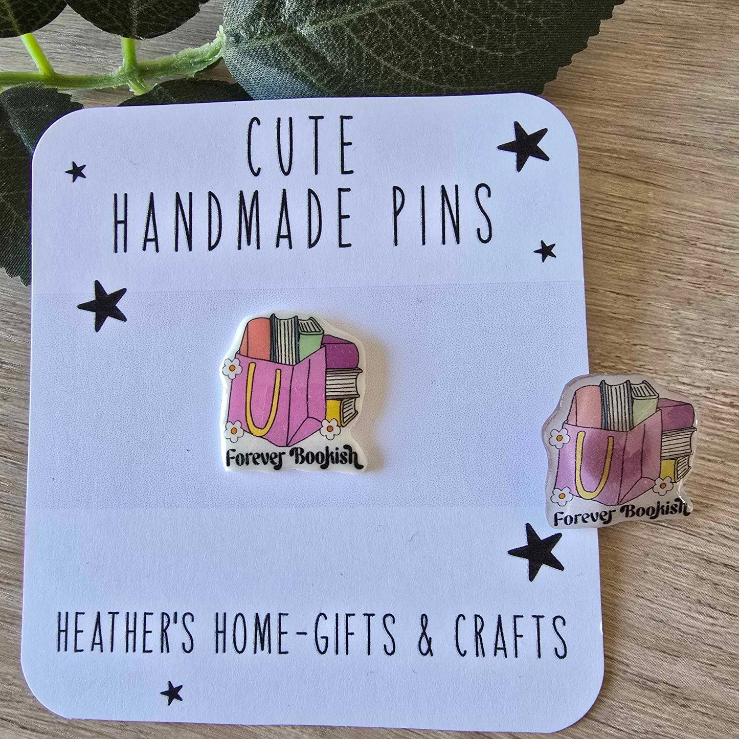 Forever bookish pin