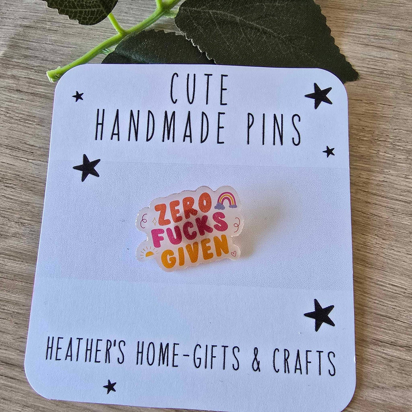 Zero f&*ks given pin