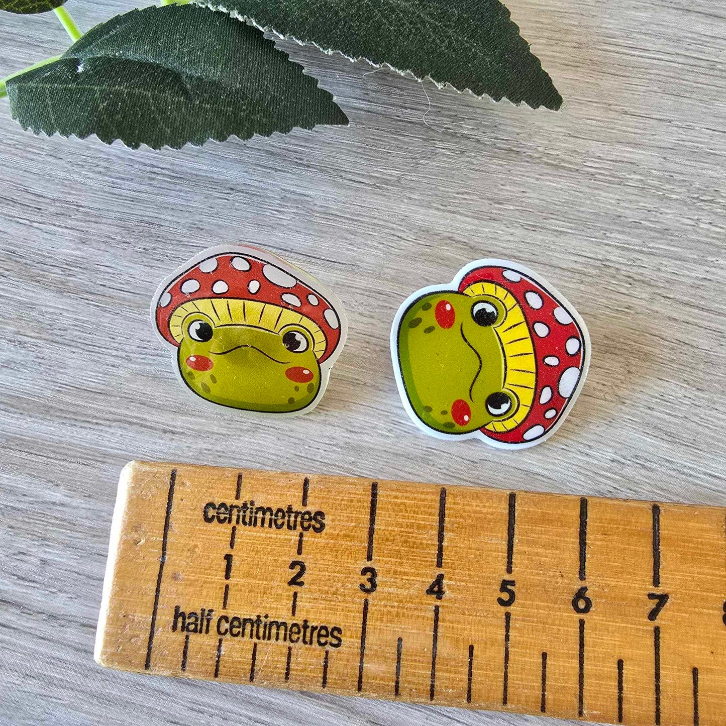 Toadstool frog pin
