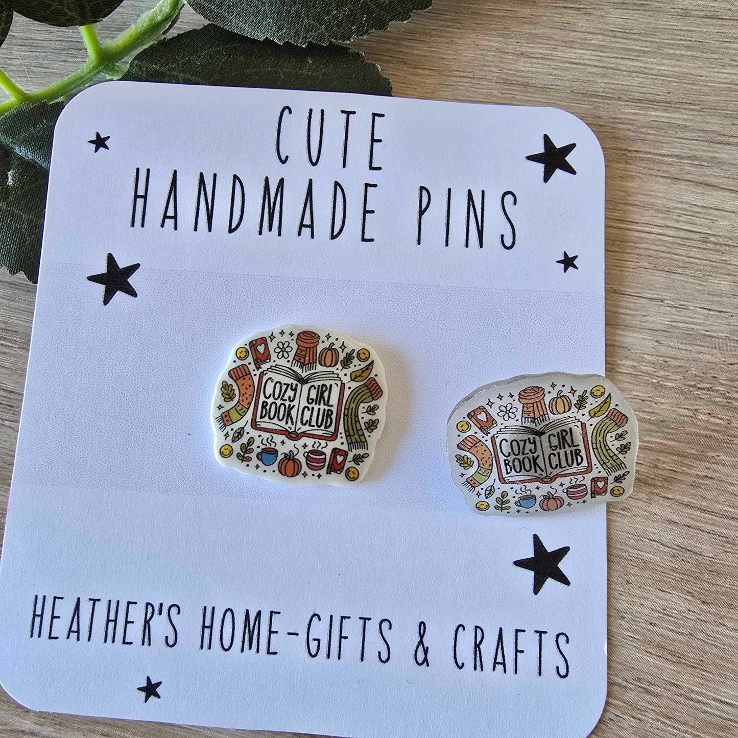 Cosy girl bookish pin