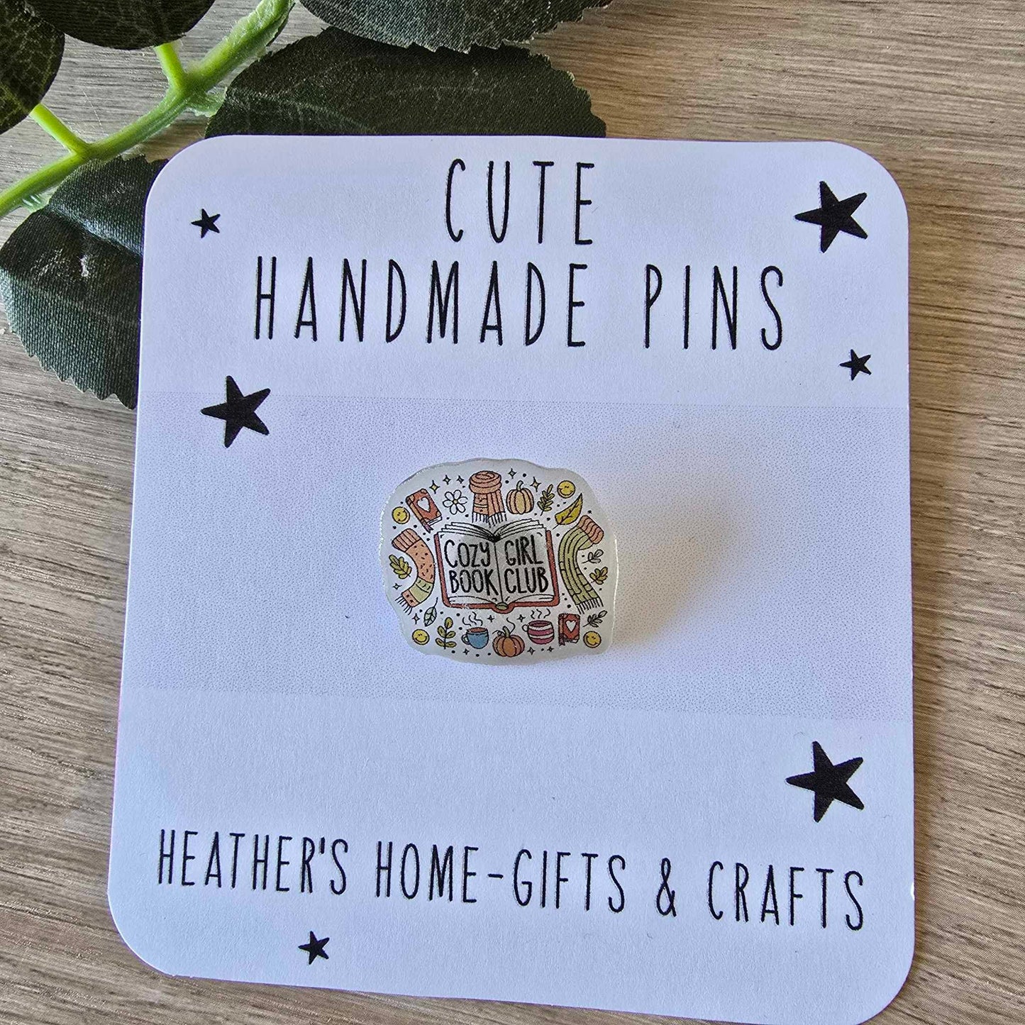Cosy girl bookish pin
