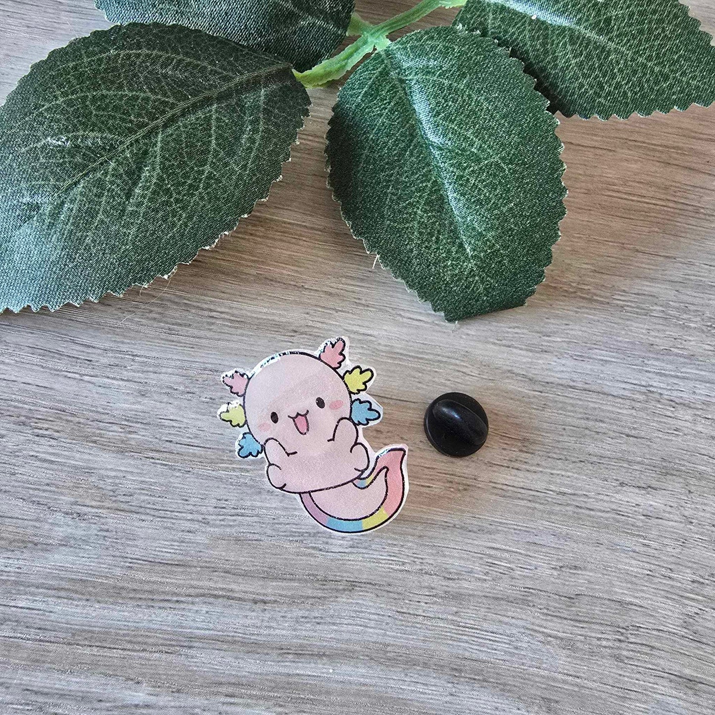 Axolotl pin - rainbow