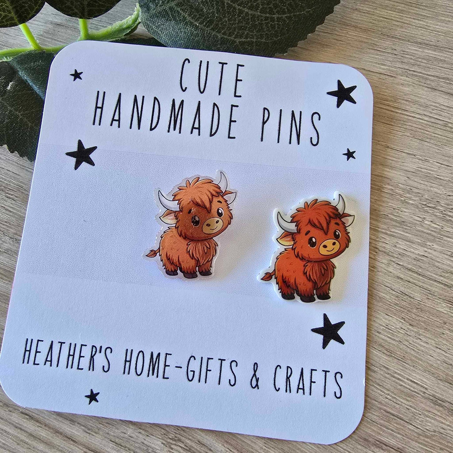 Highland cow pin