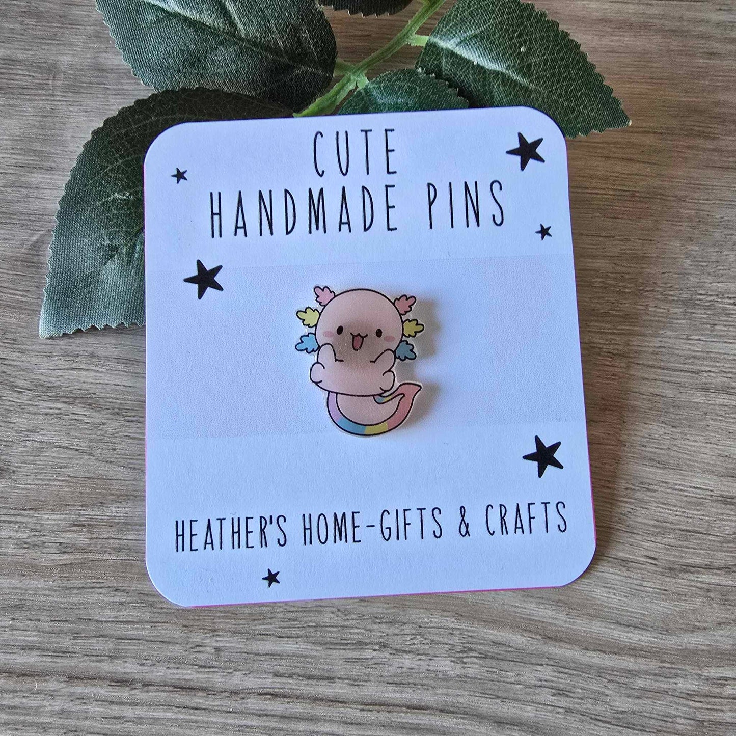Axolotl pin - rainbow