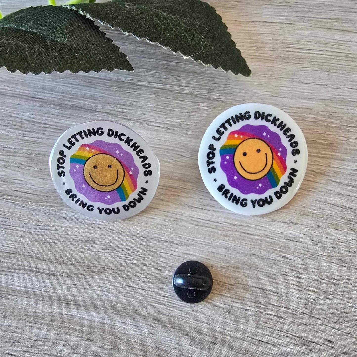 Stop letting dickheads bring you down - pin