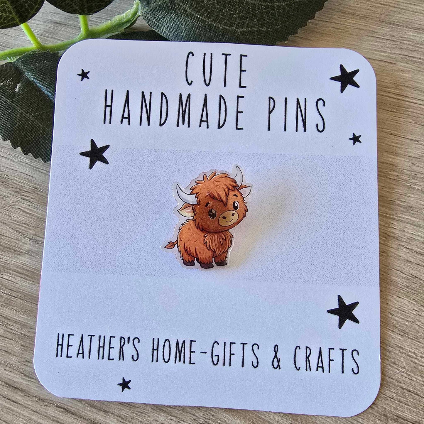 Highland cow pin