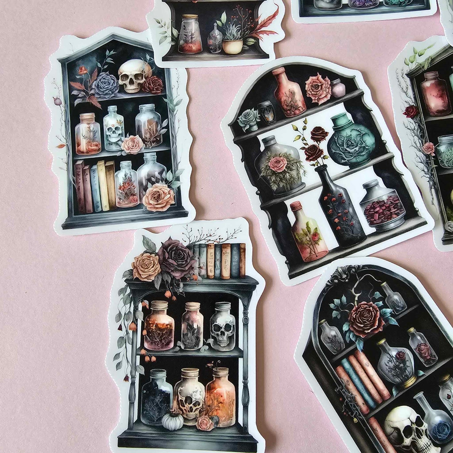 GOTH THEME STICKER PACK X 10 - GOTH BOOKCASES