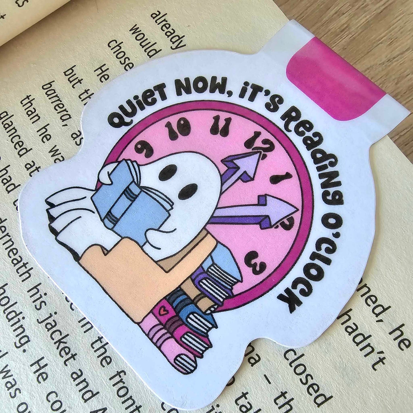 MAGNETIC BOOKMARK - READING O'CLOCK - GHOST