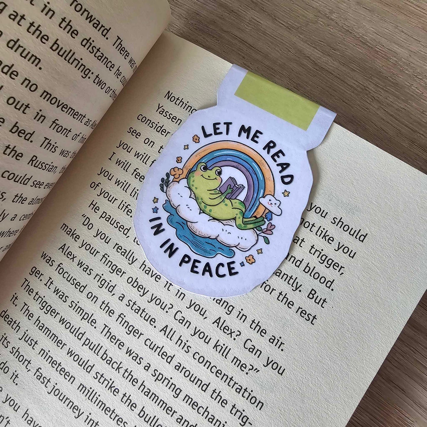MAGNETIC BOOKMARK - LET ME READ IN PEACE (FROG)