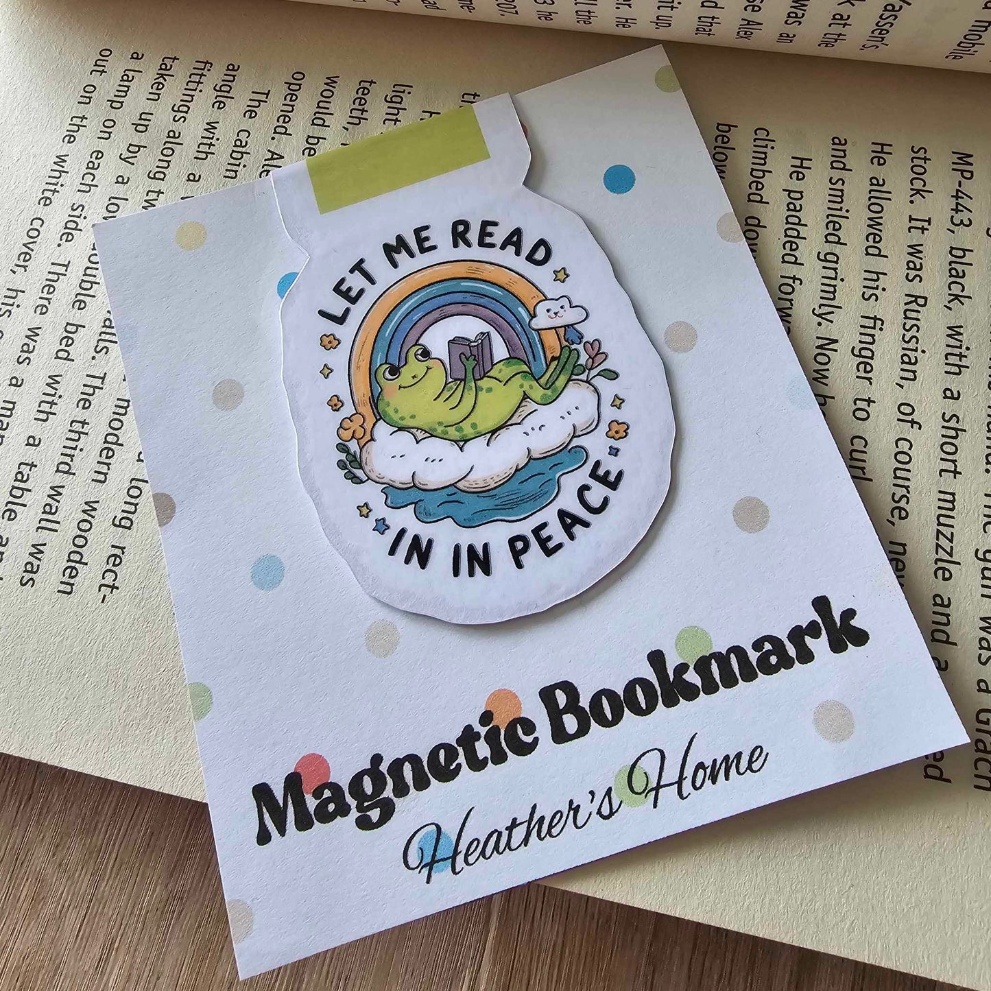 MAGNETIC BOOKMARK - LET ME READ IN PEACE (FROG)