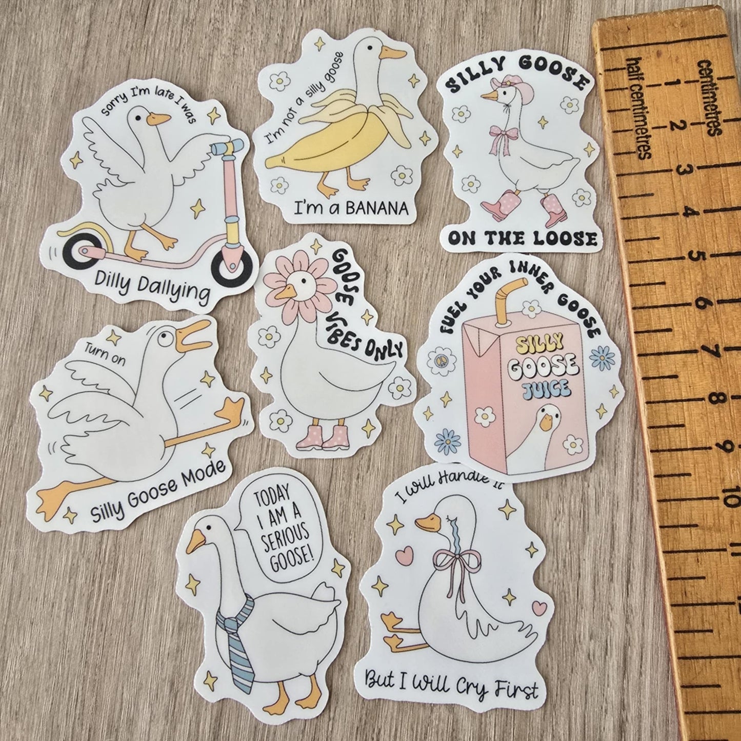 SILLY GOOSE STICKERS X8
