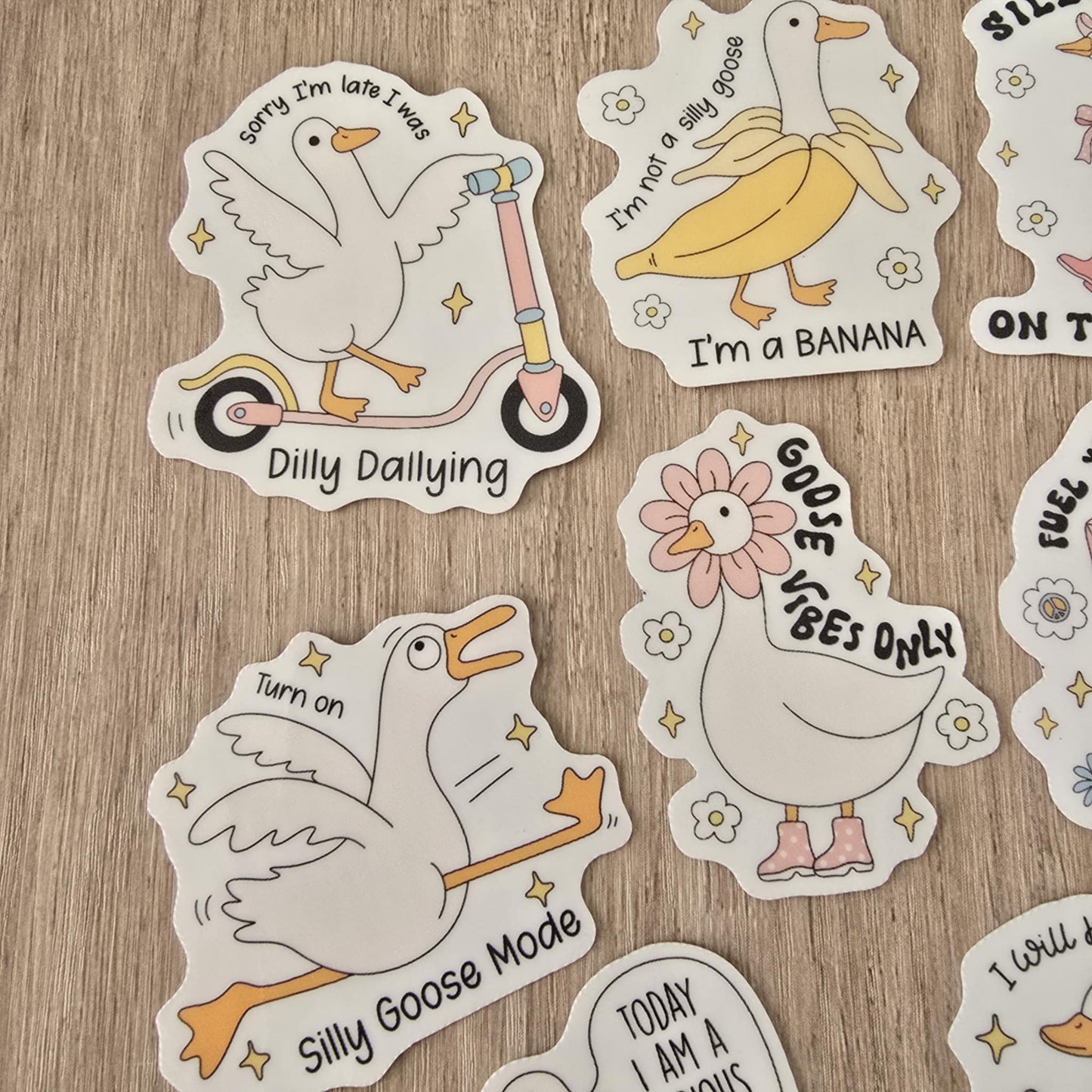 SILLY GOOSE STICKERS X8