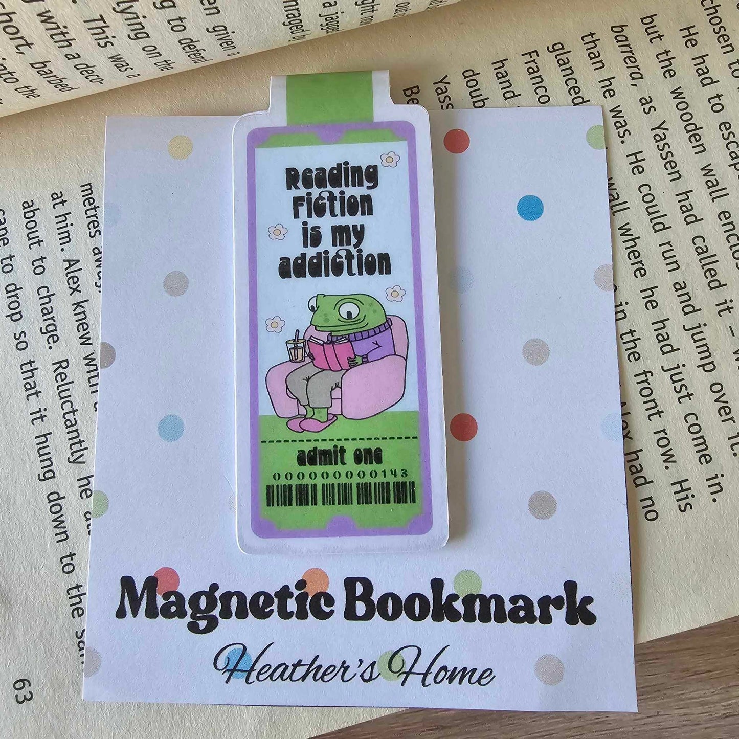 MAGNETIC BOOKMARK - FICTION IS MY ADDICTION