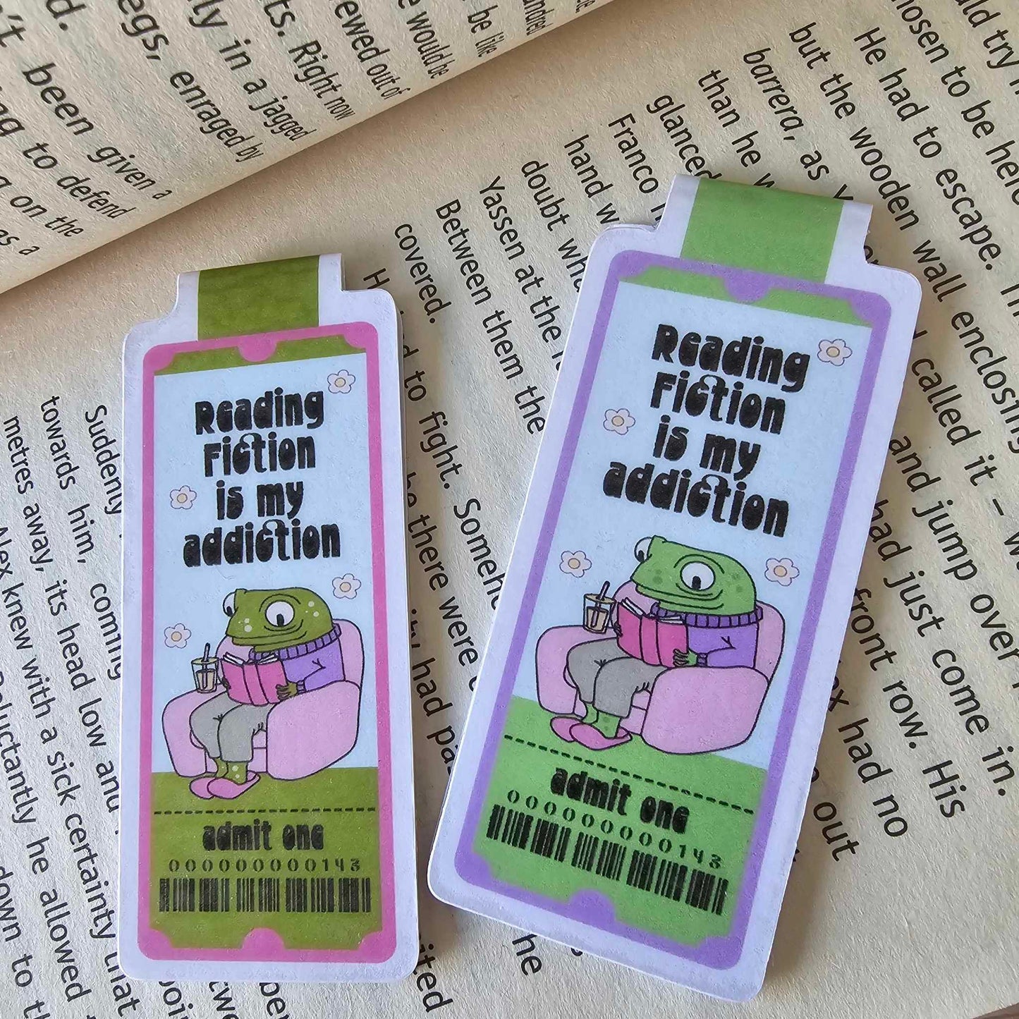 MAGNETIC BOOKMARK - FICTION IS MY ADDICTION