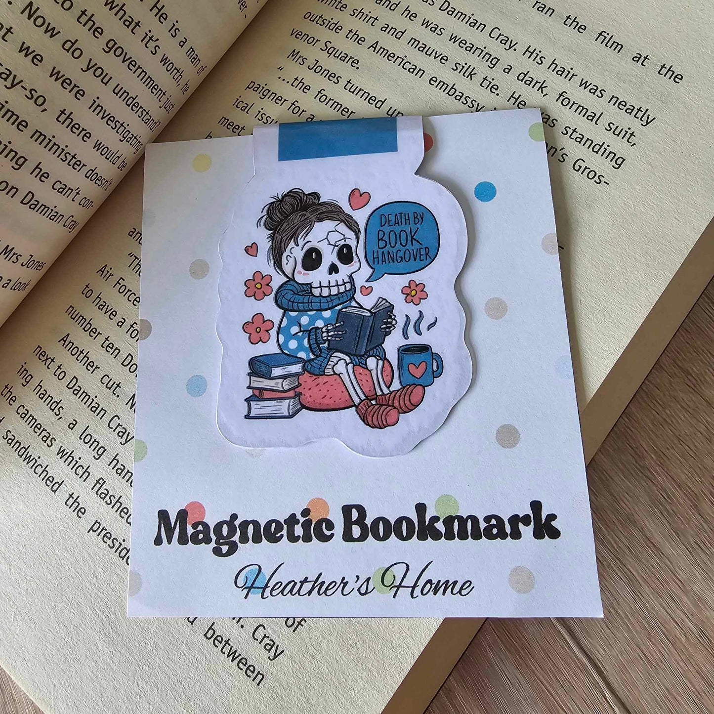 MAGNETIC BOOKMARK - DEATH BY BOOK HANGOVER
