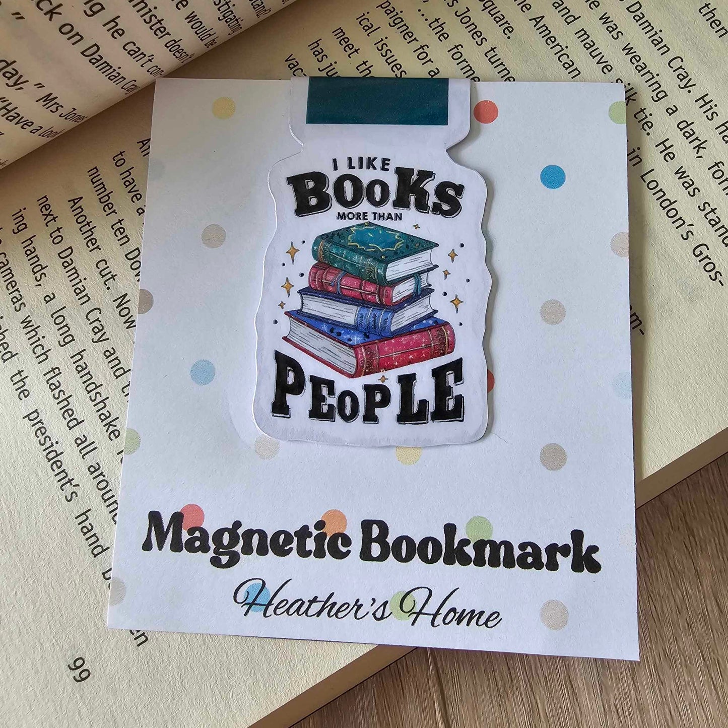 MAGNETIC BOOKMARK - I LIKE BOOKS MORE THAN PEOPLE