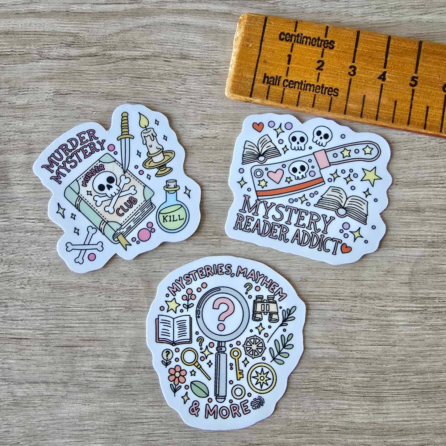 MYSTERY READER STICKERS X 3