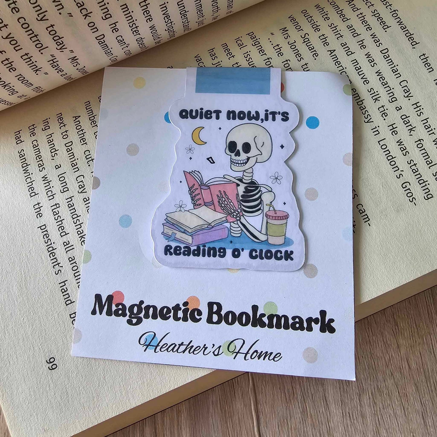 MAGNETIC BOOKMARK - QUIET NOW - SKELETON