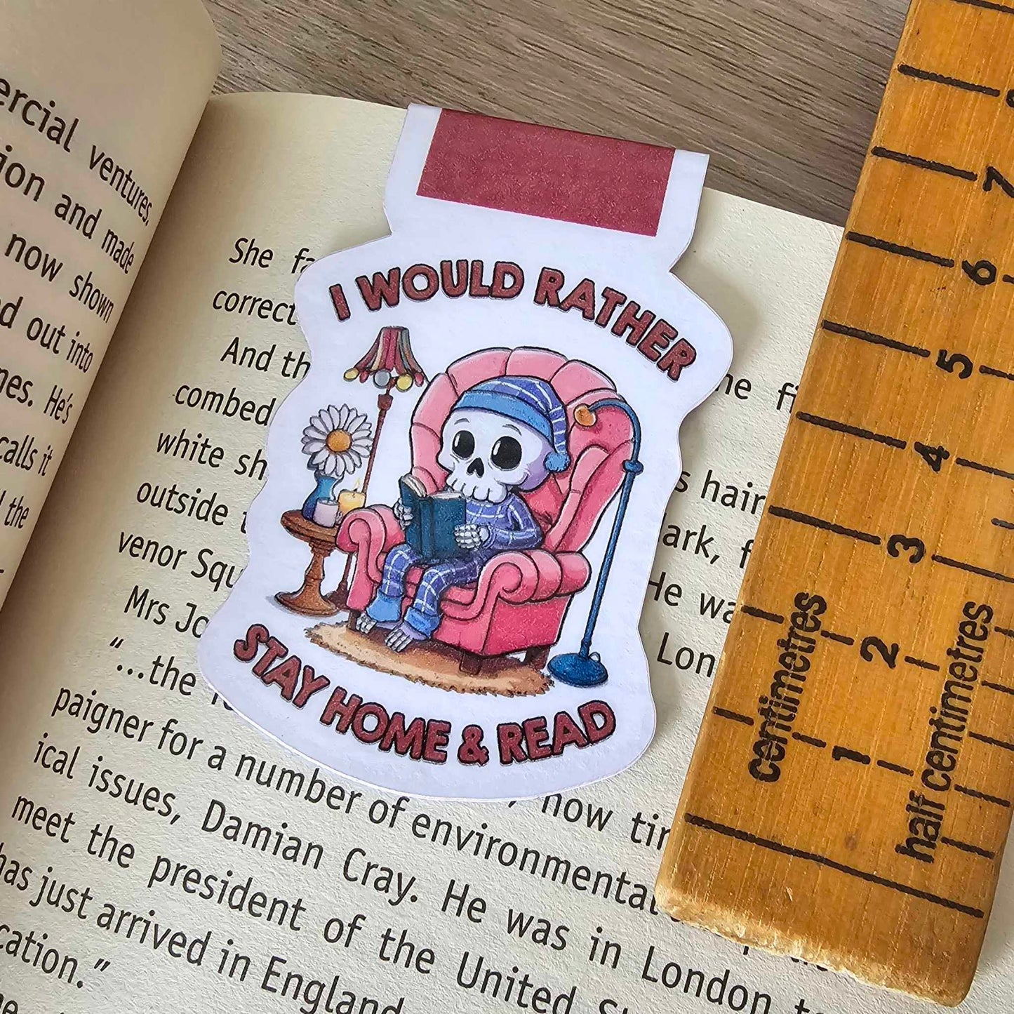 MAGNETIC BOOKMARK - I'D RATHER STAY HOME