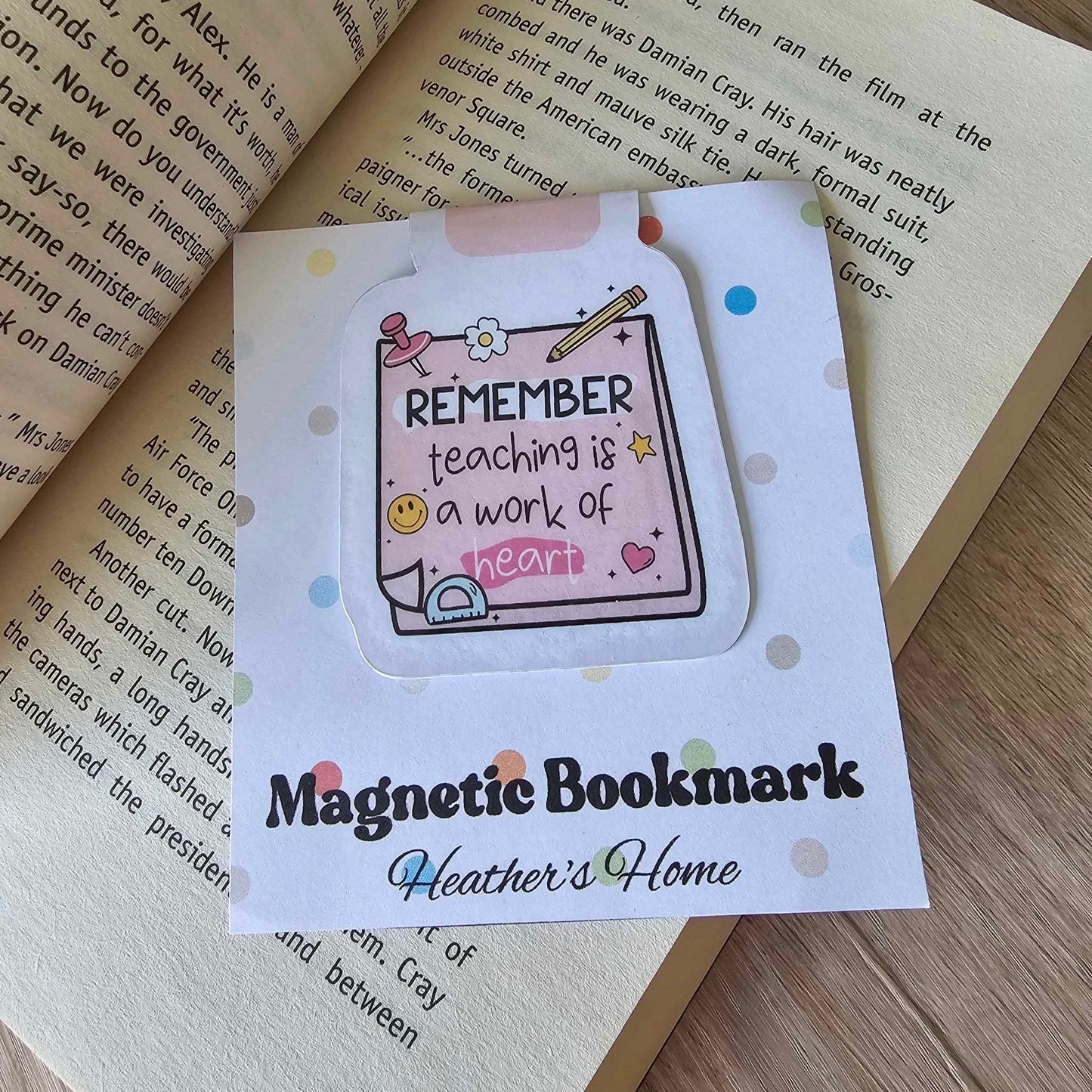 MAGNETIC BOOKMARK - TEACHER - WORK OF HEART