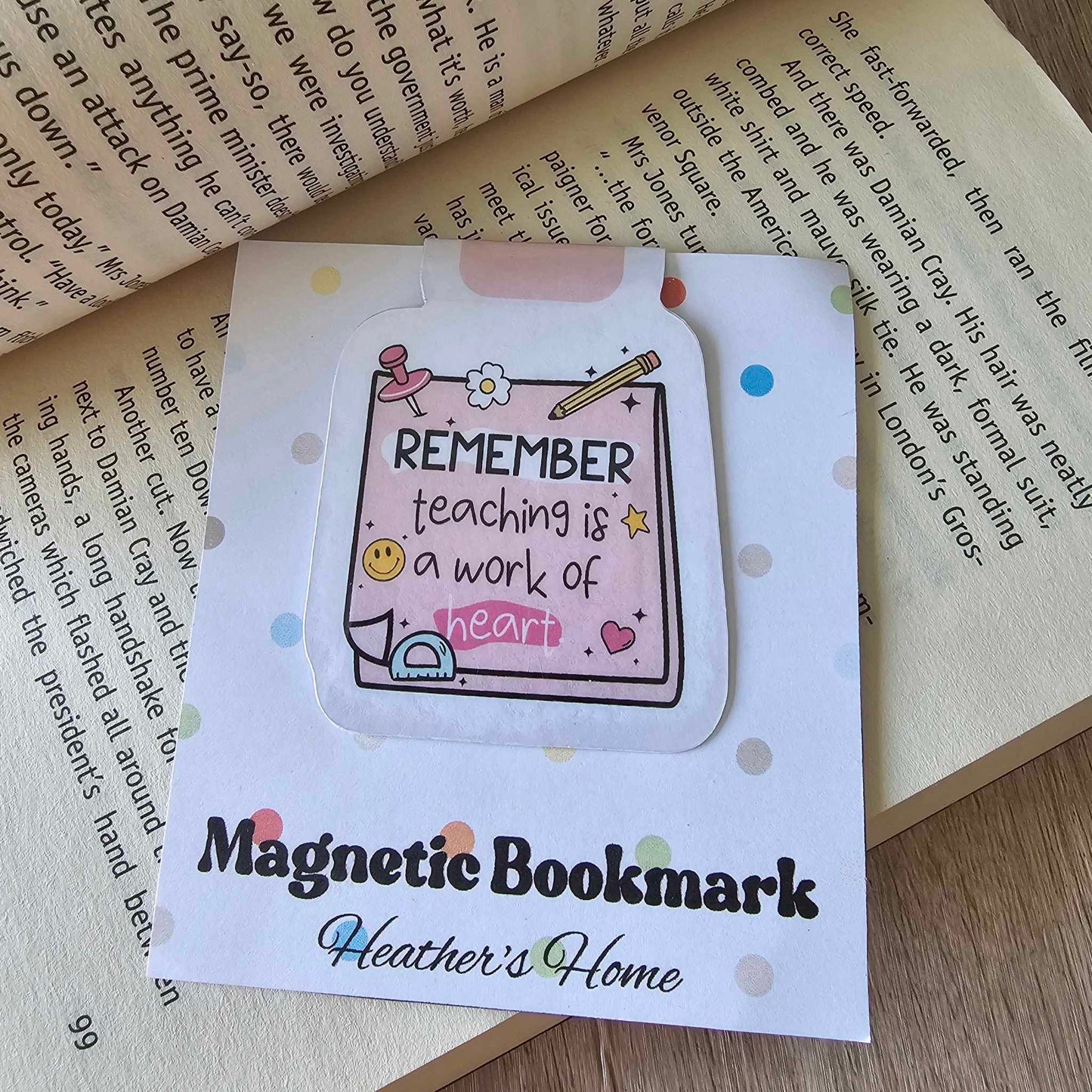 MAGNETIC BOOKMARK - TEACHER - WORK OF HEART