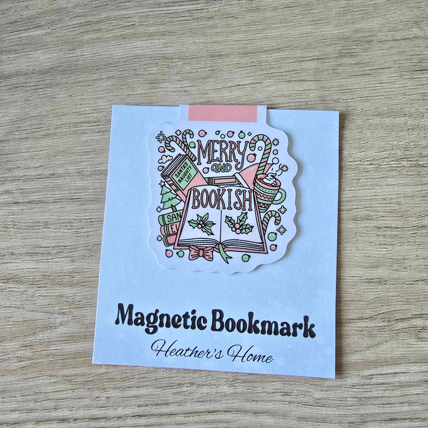 MAGNETIC BOOKMARK - XMAS - MERRY AND BOOKISH