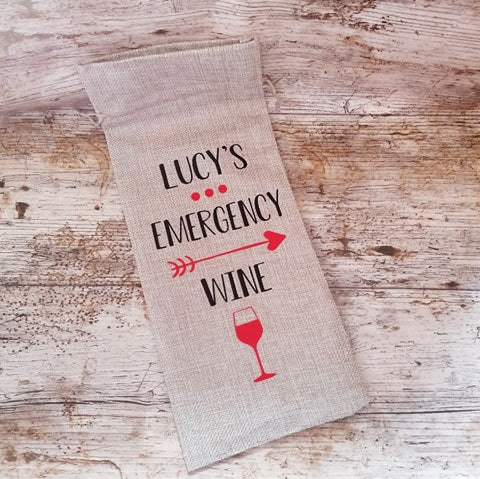 personalised novelty wine bottle gift bag jute hessian burlap wine bag emergency wine bag funny gift friend family