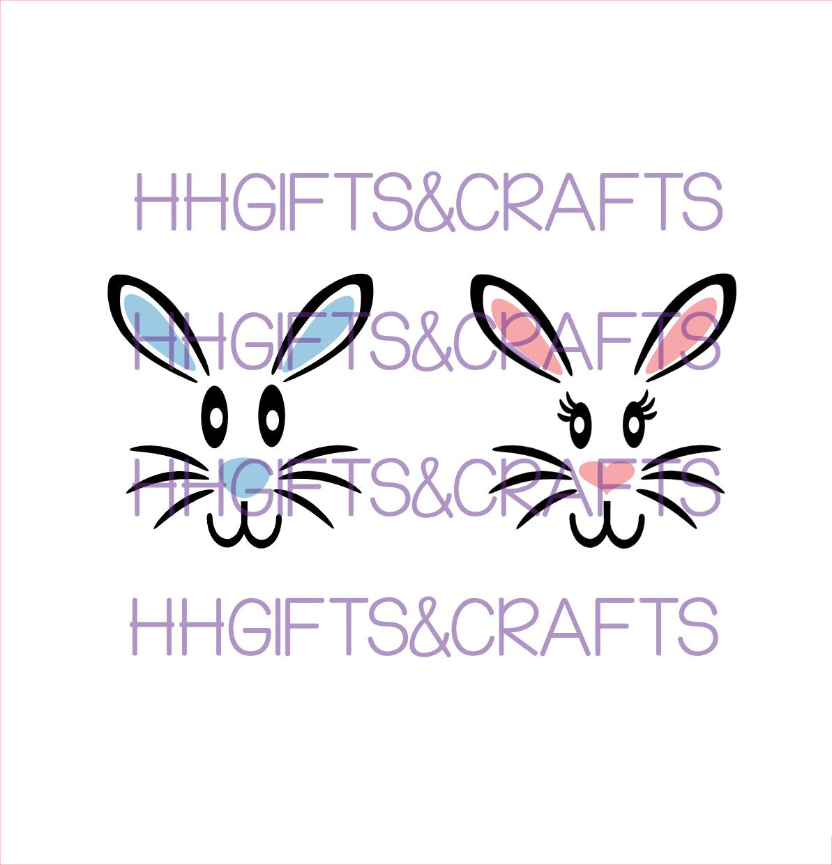 ET12 - EASTER BUNNY FACES - SMALL VINYL