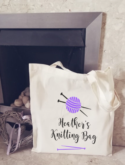 personalised crochet stuff bag tote yarn bag gift crochet knitting gift