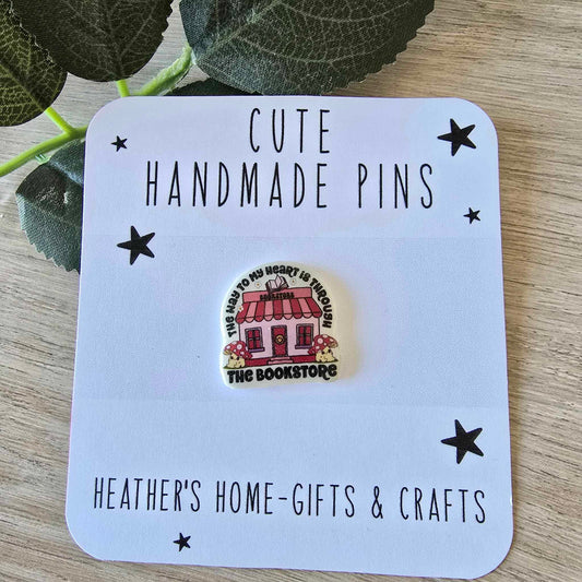 Bookish bookstore pin