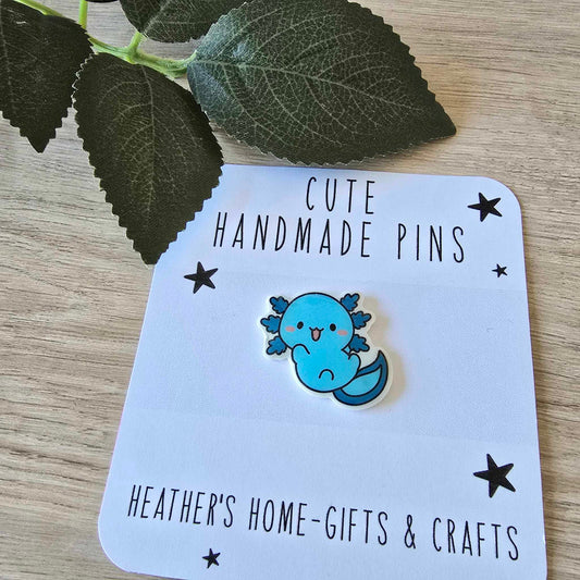 Axolotl pin - blue