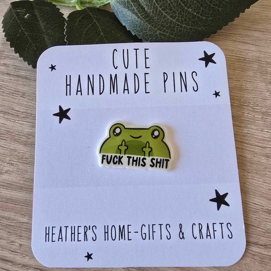 Swearing frog pin