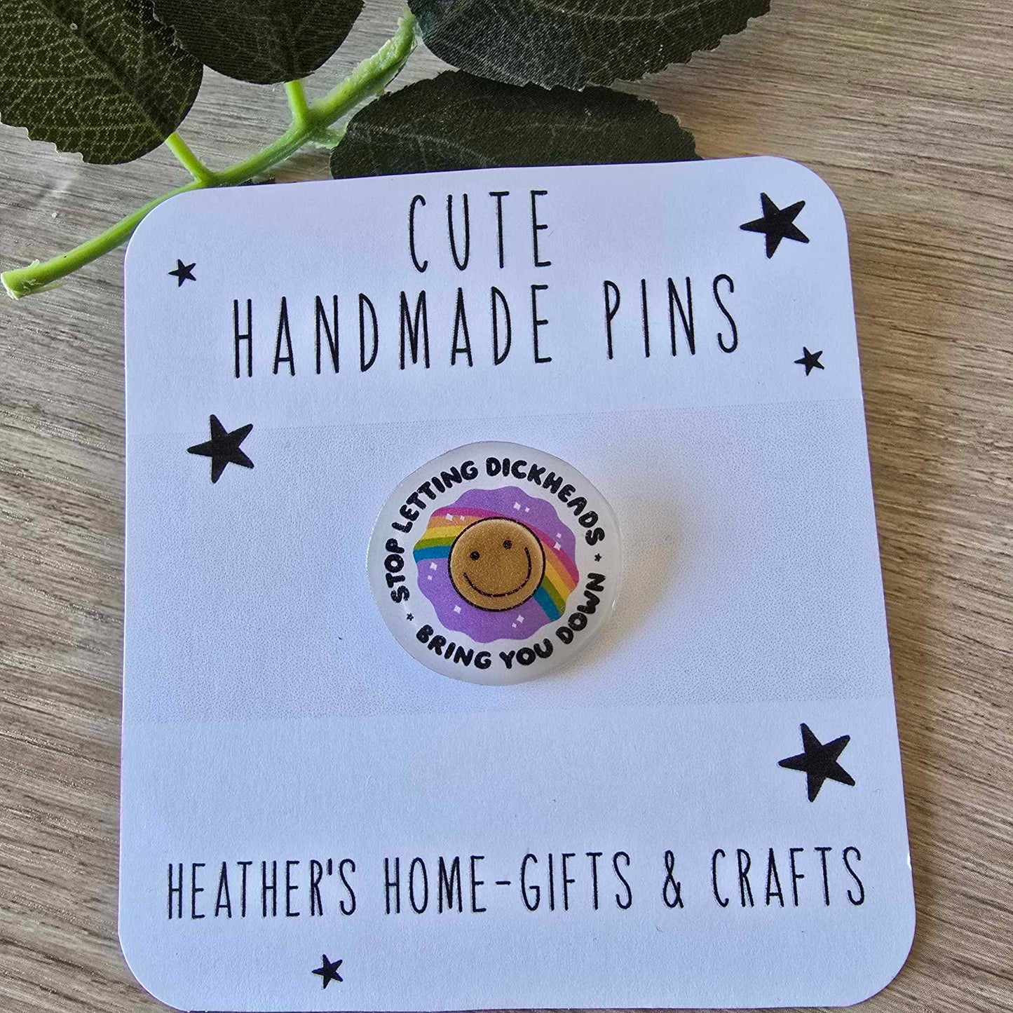 Stop letting dickheads bring you down - pin