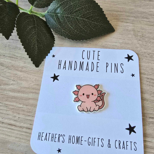 Axolotl pin - pink