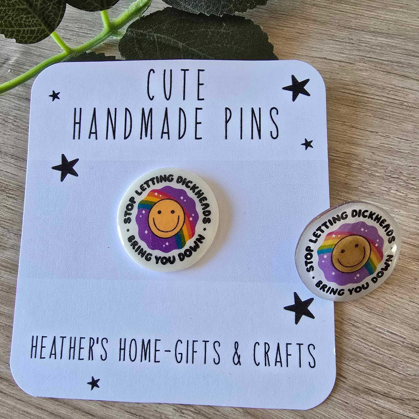 Stop letting dickheads bring you down - pin