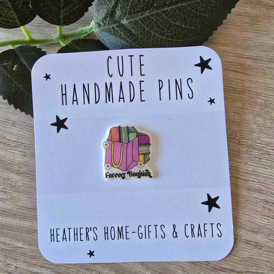 Forever bookish pin