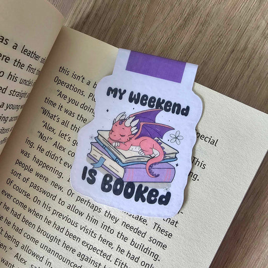MAGNETIC BOOKMARK - MY WEEKEND IS BOOKED (DRAGON)