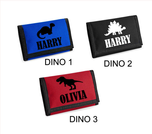 Dinosaur themed wallet - personalised