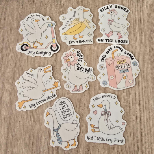 SILLY GOOSE STICKERS X8